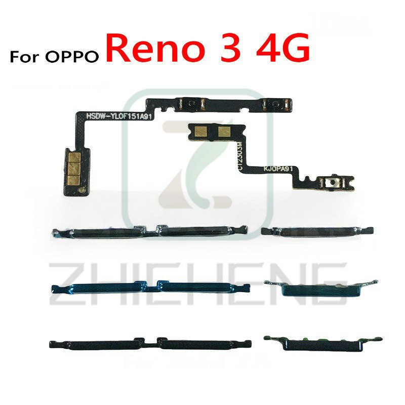 สวิทช์เปิดปิดและระดับเสียงขึ้นลงปุ่มด้านข้างปุ่ม Flex สําหรับ OPPO Reno 3 4G อะไหล่ทดแทน