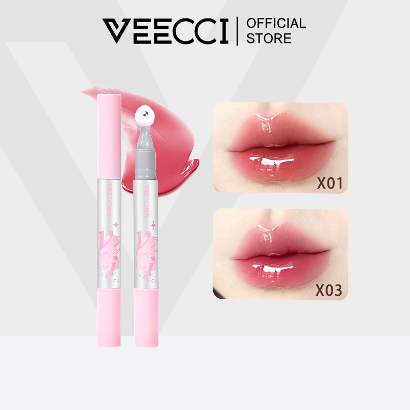 VEECCI ลิปทินท์ กลอส ชุ่มชื้น นวัตกรรม กับ หัวแปรง จะไม่ จางหายไป ธรรมชาติ ติดทน ลิปสติก 2g