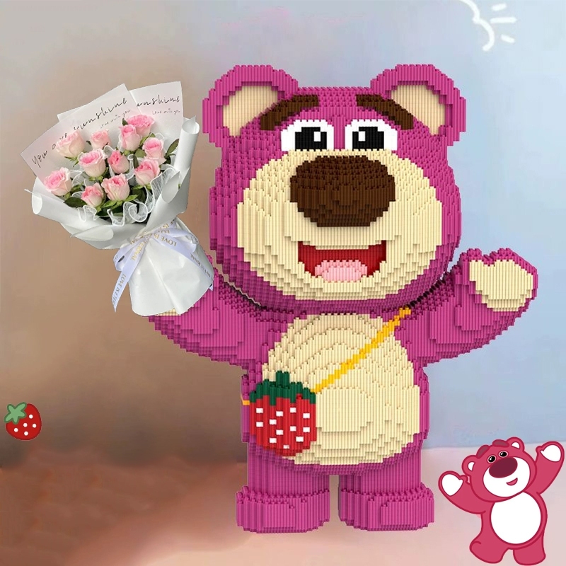Big Teddy Bear Building Blocks เหมาะสําหรับเด็กผู้หญิงของเล่นเพื่อการศึกษาสําหรับผู้ใหญ่เป็นของขวัญวันเกิดที่ดีของเล่นเด็กของเล่นเด็ก