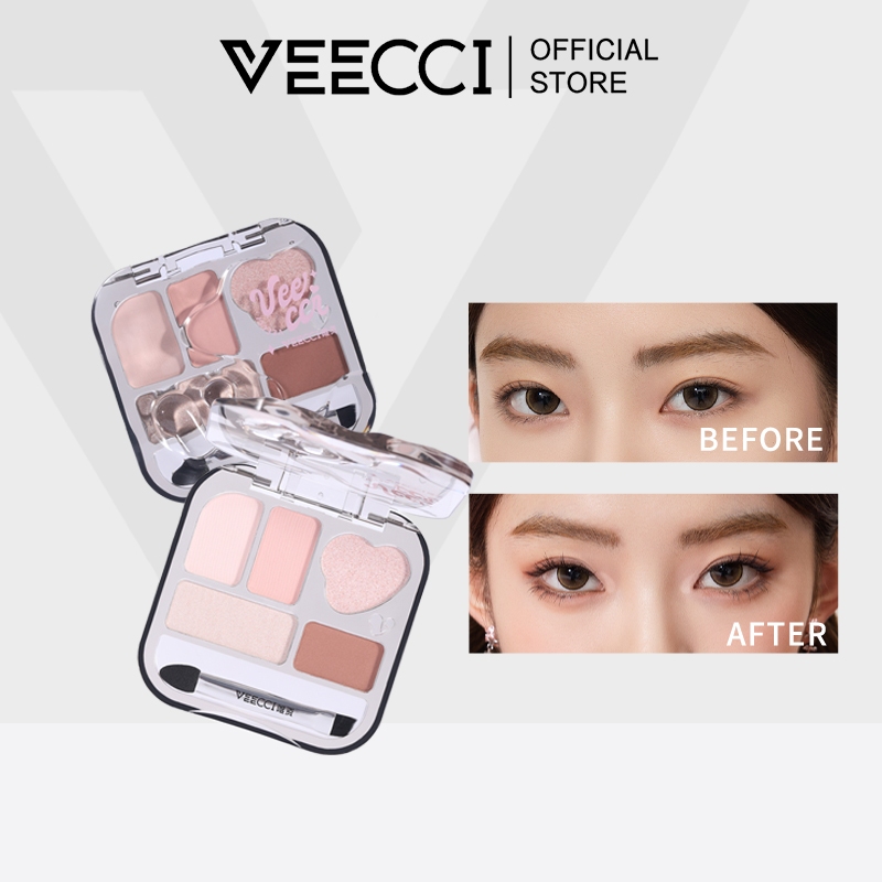 VEECCI อายแชโดว์ พาเลท จิตรกรรม ถุงใต้ตา คิ้ว 5 in 1 อเนกประสงค์  รายวัน แบบพกพา พาเลทตา 4g