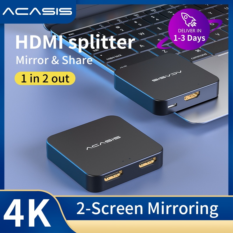 ACASIS 1 In 2 Out ฮับแยก Hdmi Hdcp 4k30Hz Hd 1080P60Hz จอแสดงผลคู่