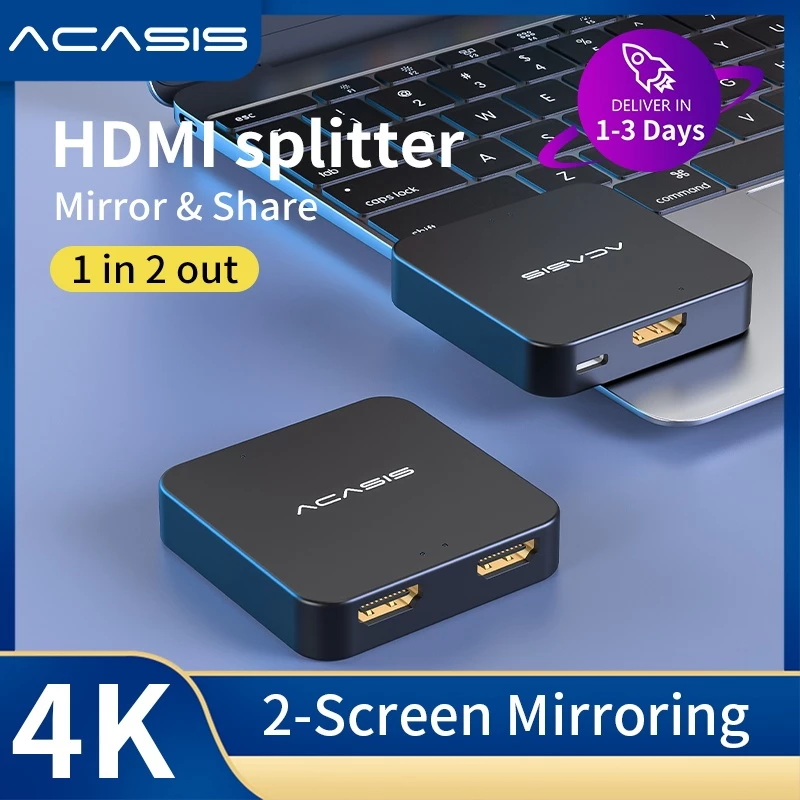 ACASIS 1 In 2 Out ฮับแยก Hdmi Hdcp 4k30Hz Hd 1080P60Hz จอแสดงผลคู่