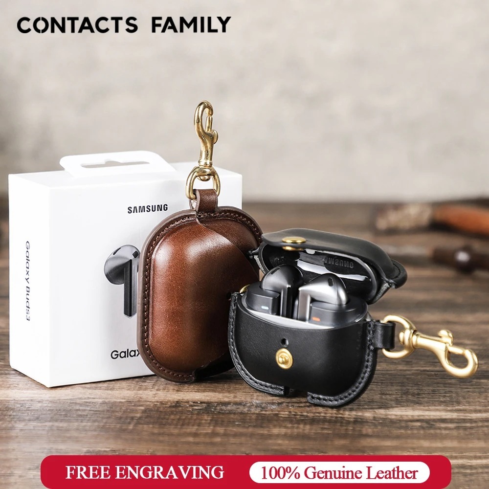 CONTACT FAMILY หูฟัง Bluetooth หนังแท้สำหรับ Samsung Galaxy Buds 3 Pro Buds 3 สำหรับ Samsung Buzz 3 