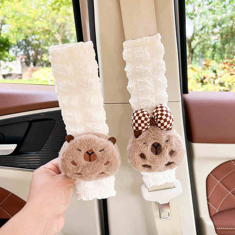 แผ่นรองเข็มขัดนิรภัยรถยนต์ น่ารัก Globefish Seatbelt สายคล้องไหล่ Pads Protector, การ์ตูนตะขอแขวนรถอุปกรณ์เสริมสําหรับเด็กผู้ใหญ่