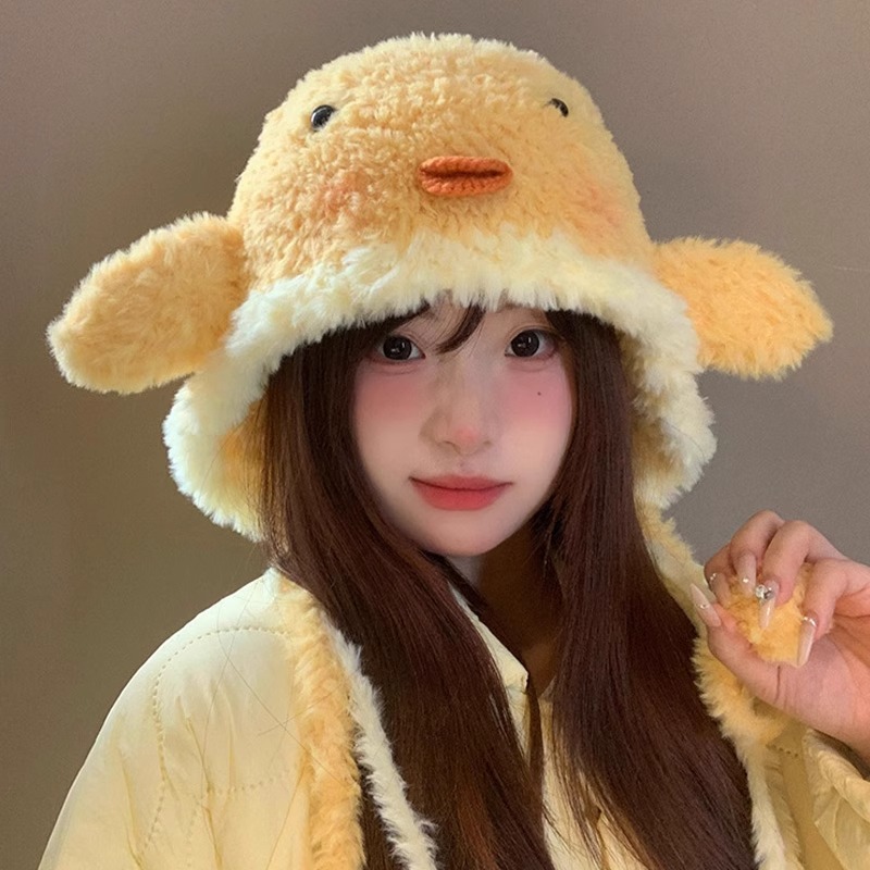 ญี่ปุ่นน่ารักบลัชเจี๊ยบตุ๊กตาหมวกหญิงฤดูใบไม้ร่วงฤดูหนาวน่ารักอบอุ่นป้องกันหูหมวกเย็นป้องกัน เล่ย ฮ หมวก