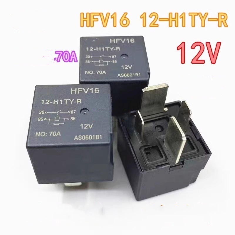 12-H1TY-R ยกรถ HFV16 12V 70A รีเลย์ 4 ขา yna8