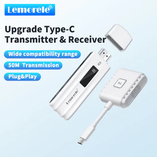 Lemorele P300 【จัดส่งเร็ว 】การส่งสัญญาณภาพและวิดีโอแบบไร้สาย USB Cเครื่องส่งสัญญาณ HDMIตัวรับสัญญาณ เหมาะสําหรับการผ่านไร้สายจากโทรศัพท์มือถือและแล็ปท็อปไปยังการประชุมทีวี