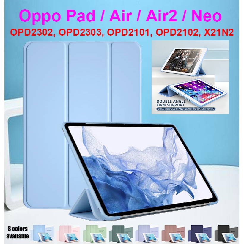 สําหรับoppo Pad Air Air2 Neo 10.36 “11.0 “1.4” 2024 2022 OPD2302 OPD2303 OPD2101 OPD2102 X21N2 แท็บเล็ตป้องกันกรณีสามพับFlip Stand Coverรังผึ้งซิลิโคนอ่อนนุ่มปลอก