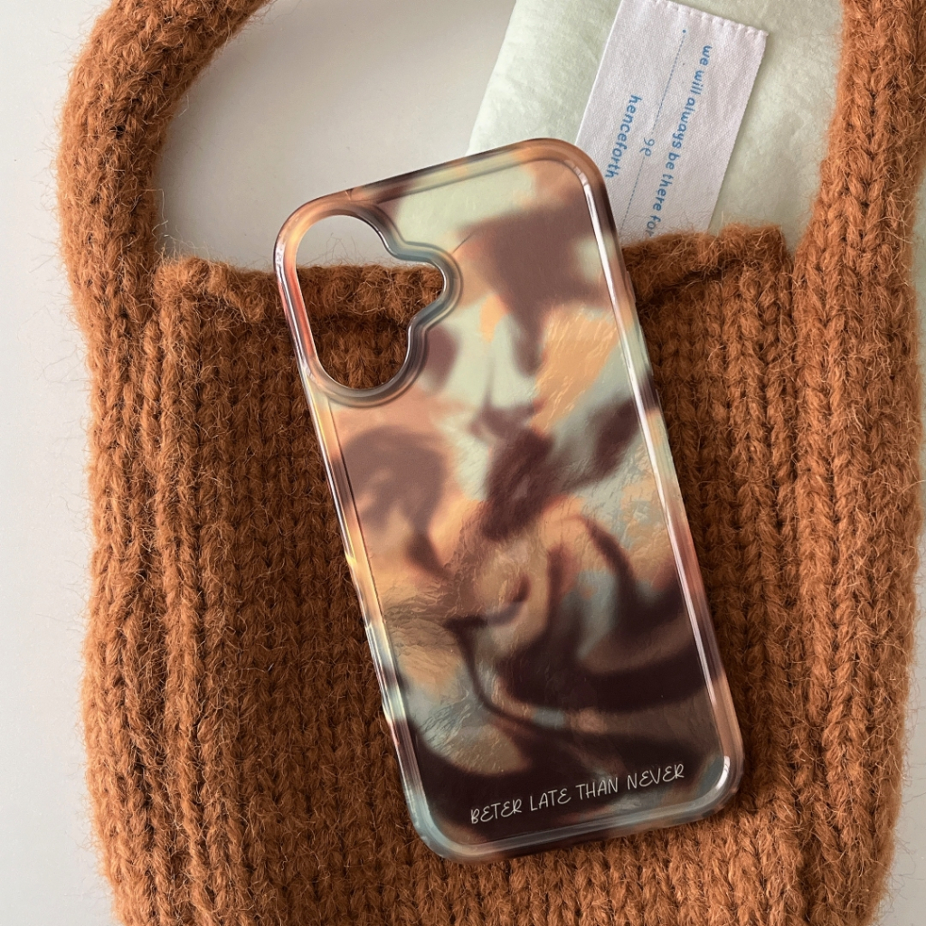 Ins สีน้ําตาลไม่สม่ําเสมอ Swoosh โทรศัพท์ปกหลังสําหรับ iPhone 15 Pro Max 14 13 12 เกราะป้องกัน iPhone 16 Pro Max ปกอ่อน