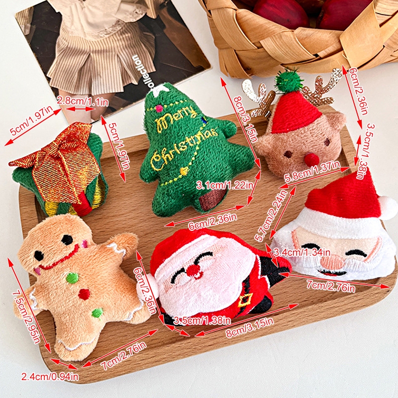 1 PC คริสต์มาสการ์ตูนเข็มกลัด Plush Christmas Tree Elk Gingerbread อุปกรณ์วันหยุดเสื้อผ้าอุปกรณ์เสริม