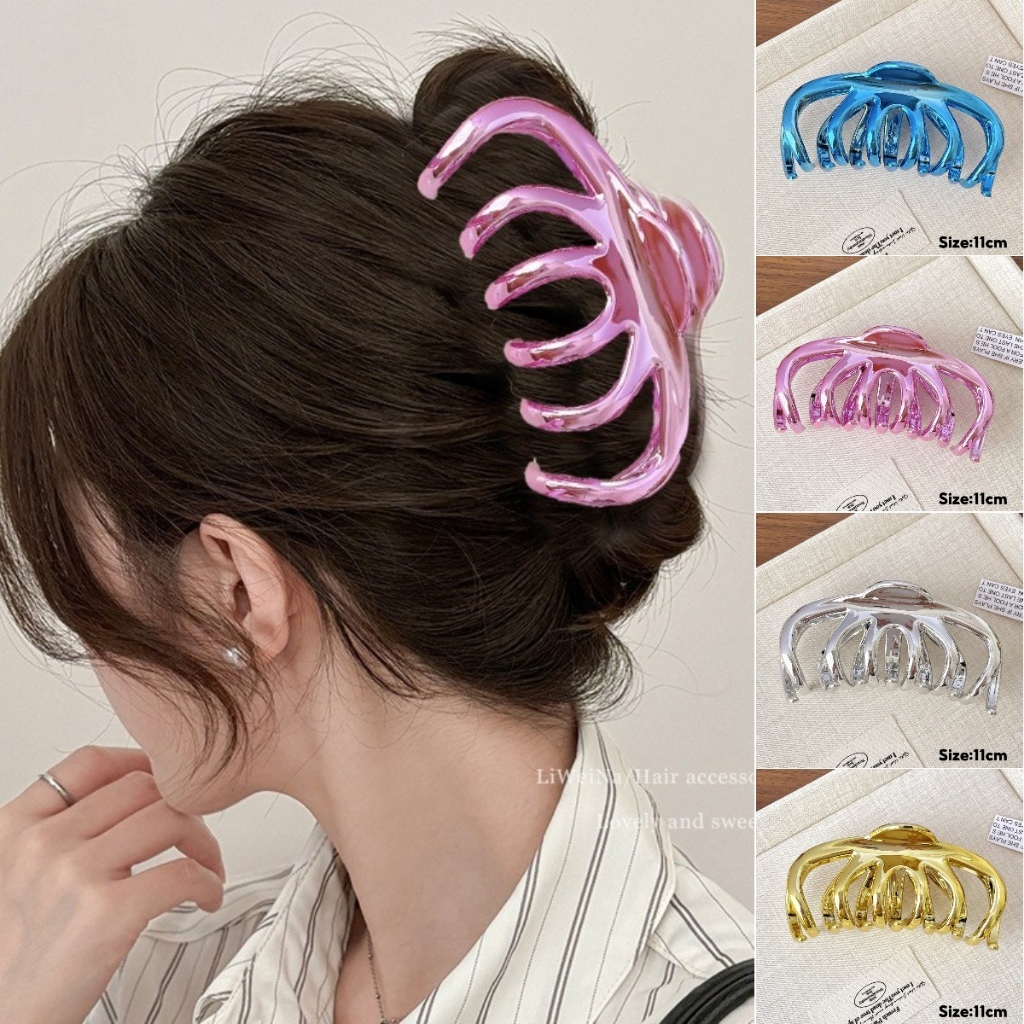 Jojo COCO เวอร์ชั่นเกาหลีของ Ins Simple Retro Metal Shark Clip เครื่องประดับผมอาบน้ํา