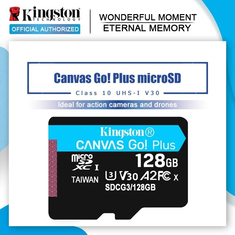 คิงส์ตัน ผ้าใบ ไป! Plus microSD การ์ด 128GB การ์ดหน่วยความจํา 64GB Class10 TF Card 256GB 512GB UHS-1 carte sd memoria สําหรับสมาร์ทโฟน