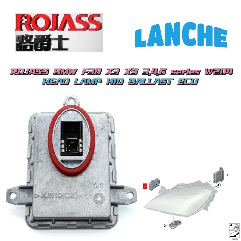Rojass BMW F30 X3 X5 3,4,6 series W204 HEAD LAMP HID BALLAST ECU