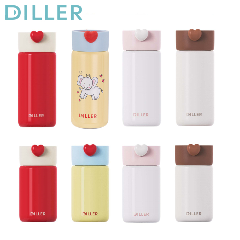 Diller กระติกน้ําสูญญากาศ Thermos 316 สแตนเลสน่ารักมินิขวดน้ําดื่ม (200/280ml) D9213