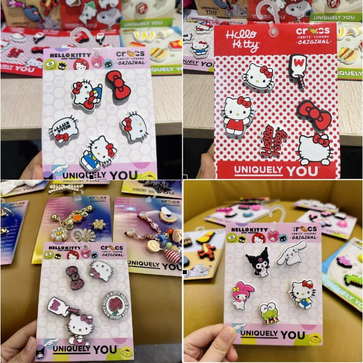 ชุด Jibbitz Crocs ใหม่ อุปกรณ์เสริมรองเท้ารูดอกไม้รองเท้า ดอกไม้รองเท้า Hello kitty
