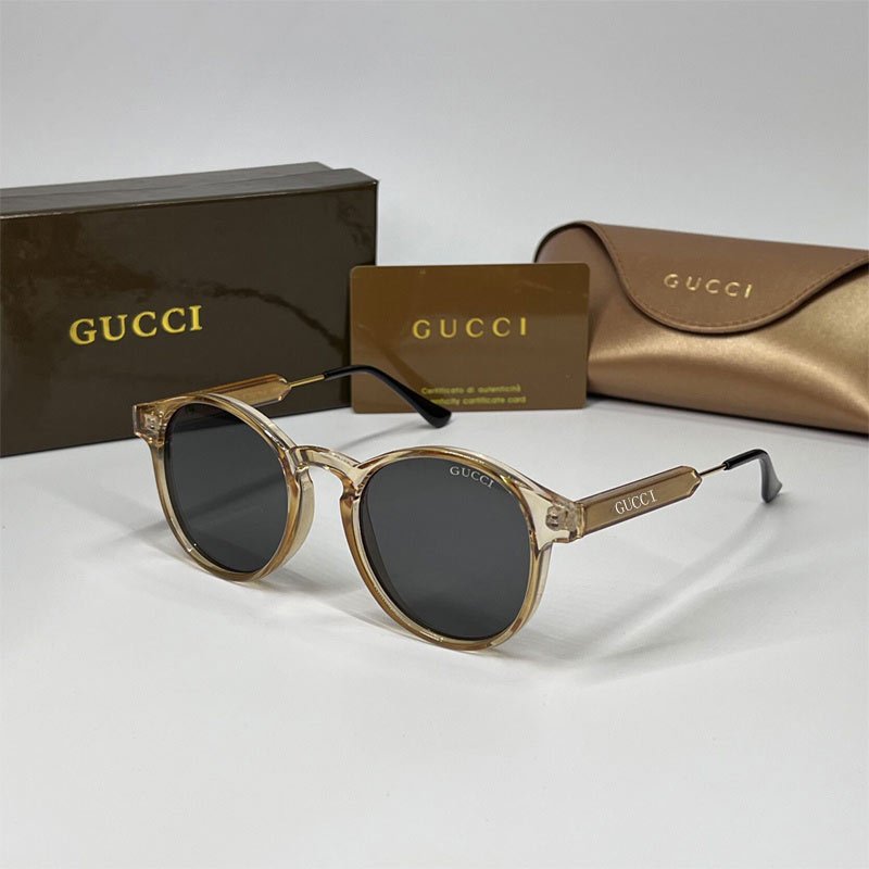 ร้อนขายผู้หญิงแฟชั่นคลาสสิกรอบ GG แว่นตากันแดดที่เรียบง่ายกลางแจ้งแว่นตากันแดดป้องกันรังสีอัลตราไวโอเลต ยูวี400