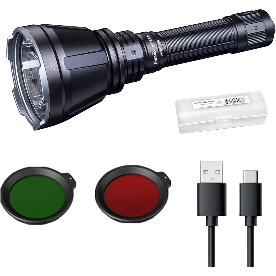 Fenix HT18R Light, 2800 Lumen USB-C ชาร์จ 1203 หลายาวโยนไฟฉายสีแดง,สีเขียวกรองสําหรับ Hog Coyote Rac