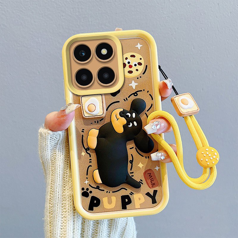 ซิลิโคนนุ่มกรณีการ์ตูน Graffiti กรณี 3D สามมิติสร้อยข้อมือเคสโทรศัพท์เหมาะสําหรับ Huawei Honor X6b 4G/JDY-LX1/JDY-LX2