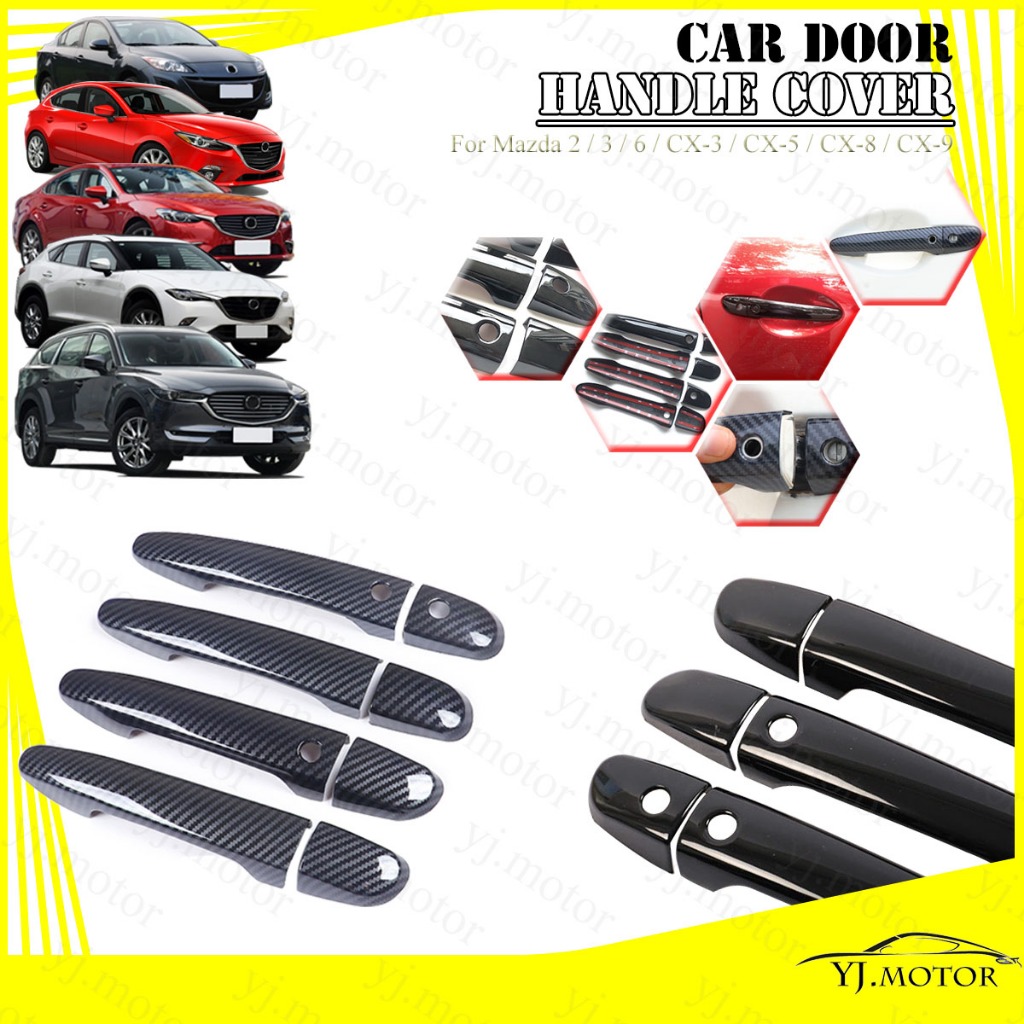 สําหรับ Mazda 2 3 6 CX-3 CX-5 CX-8 CX-9 ฝาครอบมือจับประตู ABS Moulding Protector อุปกรณ์เสริมภายนอก