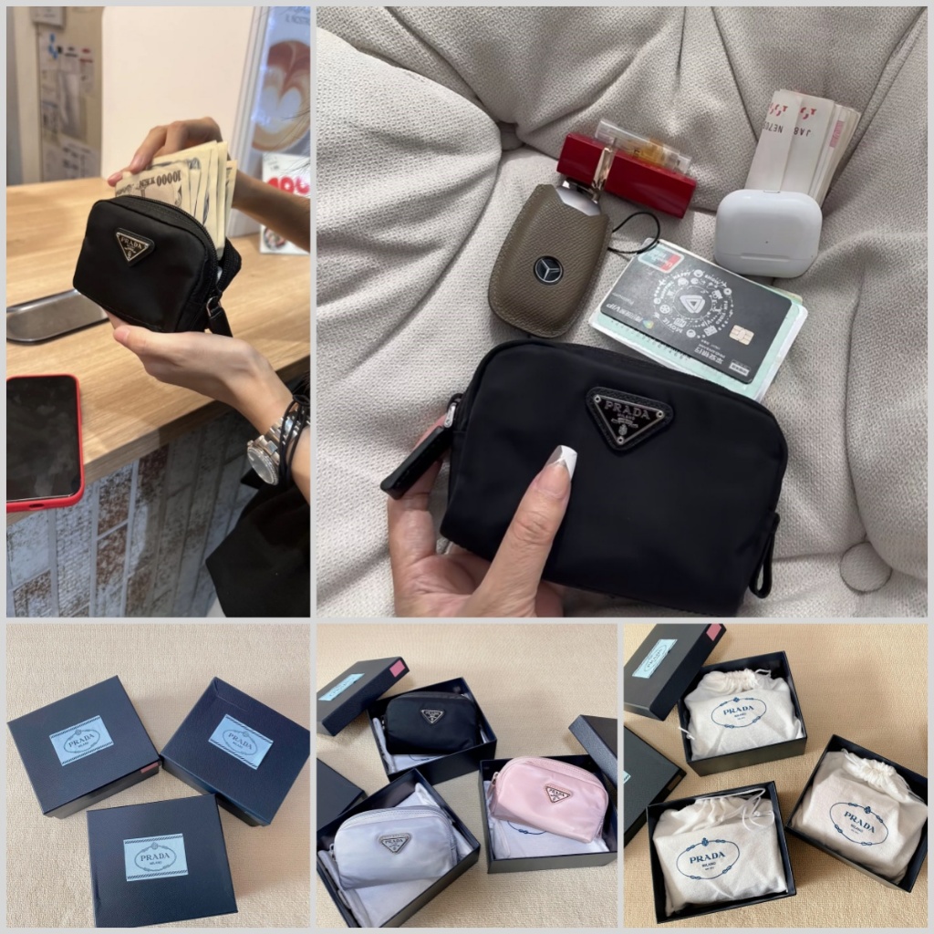 รุ่นท็อป PR @ DA Mini Bag Re-Nylon Cosmetic Bag
