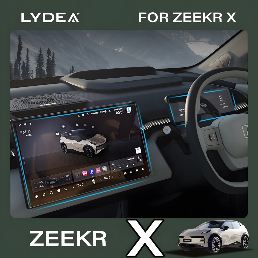 ฟิล์มกระจกนิรภัย HD เหมาะสำหรับ Zeekr x กระจกควบคุมส่วนกลางป้องกันหน้าจอนำทางฟิล์มกระจกนิรภัยหน้าจอสัมผัสฟิล์มป้องกันอุปกรณ์เสริมในรถยนต์