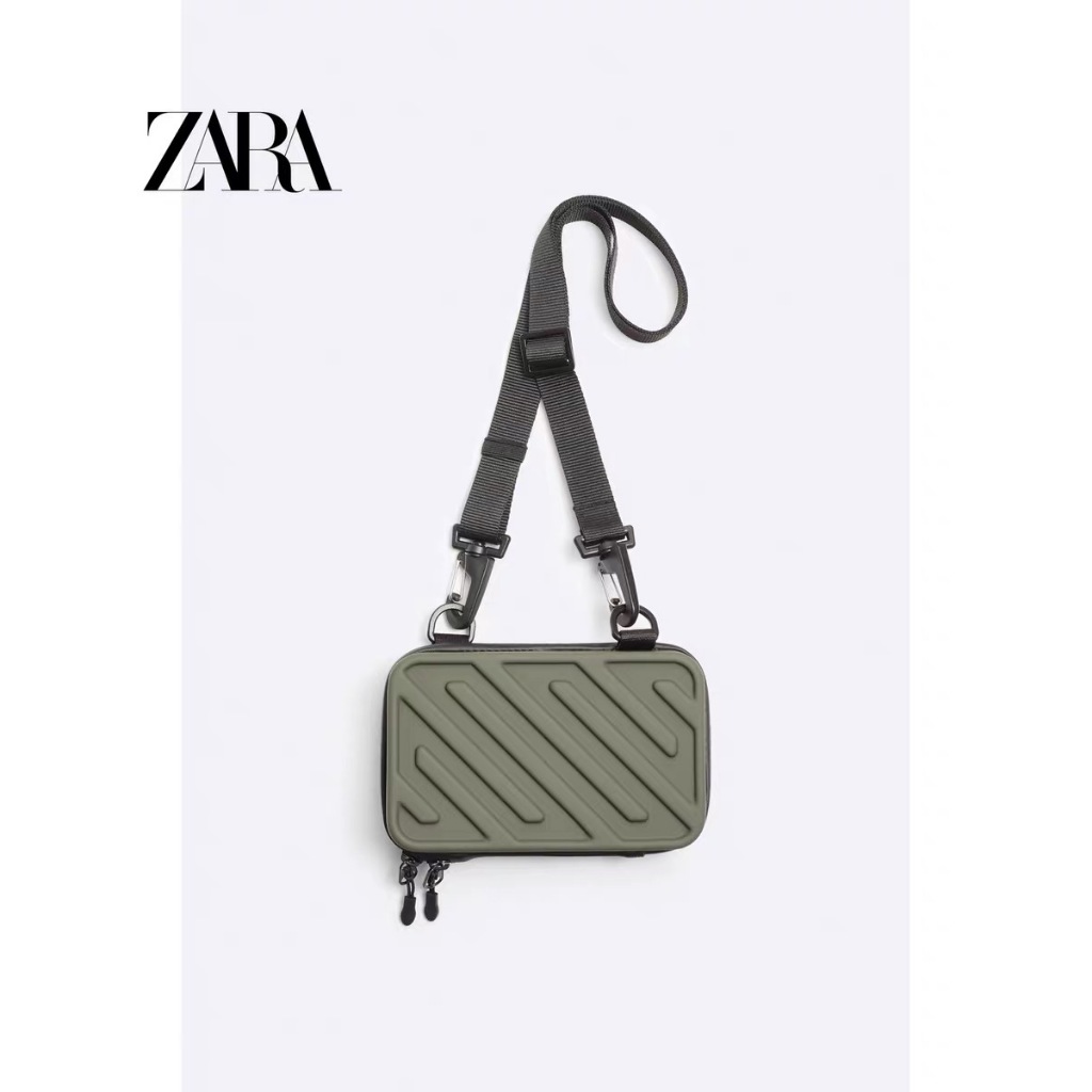 2024zara ฤดูใบไม้ร่วงกระเป๋าผู้ชายแฟชั่นกระเป๋าสะพายไหล่ Casual Messenger กระเป๋าคาดหน้าอกผู้ชายกระเ