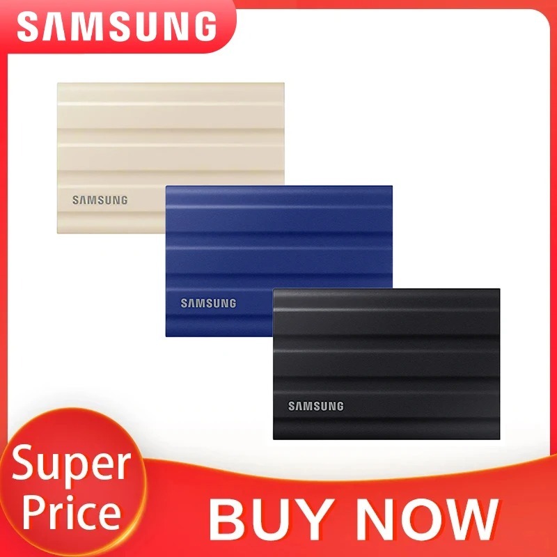 Samsung แบบพกพา SSD T7 Shield 1TB 2TB 4TB ความเร็วสูงฮาร์ดดิสก์ภายนอกฮาร์ดไดรฟ์ Solid State Disk ใช้