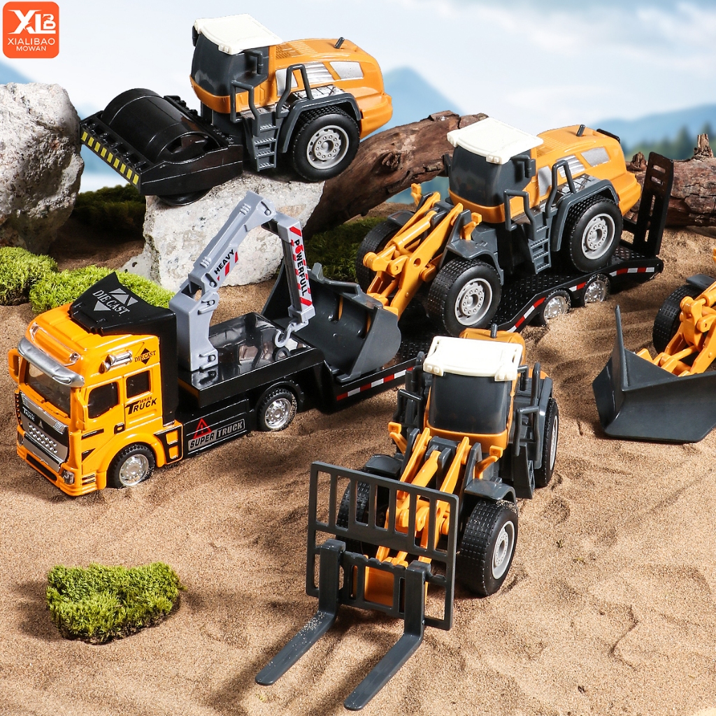 Diecast โลหะผสมพลาสติก ABS วิศวกรรมรถบรรทุก Loader รถแทรกเตอร์รถขุดก่อสร้างรุ่นรถคลาสสิกของเล่นเด็กของขวัญ