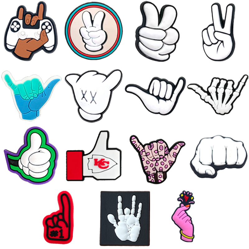 Bieh Kudos Gestures เครื่องประดับสำหรับรองเท้าและคอก ลายพิเศษ 15 แบบ เหมาะสำหรับเป็นของขวัญเพื่อน