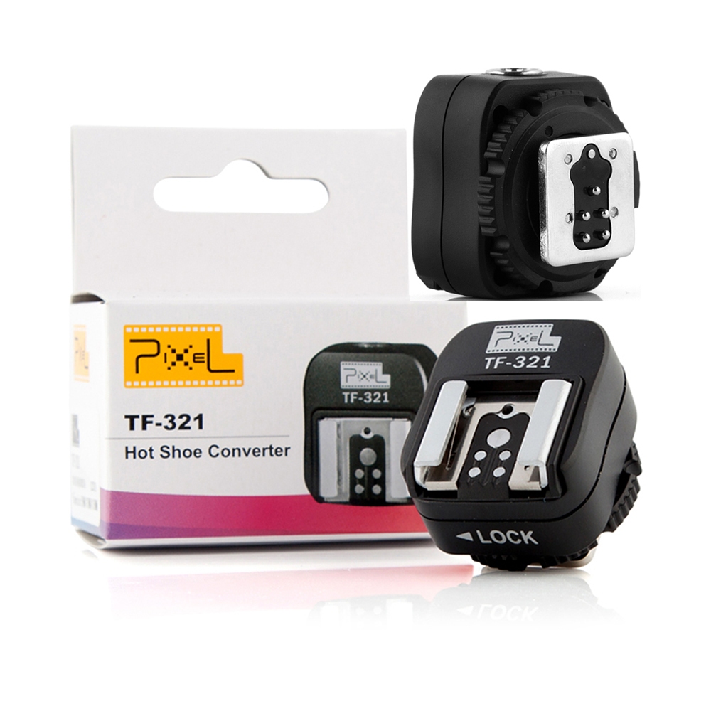 พิกเซล TF-321 TTL แฟลช Hot Shoe Hotshoe อะแดปเตอร์แปลงสําหรับ Canon 580EX 550EX 600D 700D 70D 6D 60D 550D 5D กล้อง