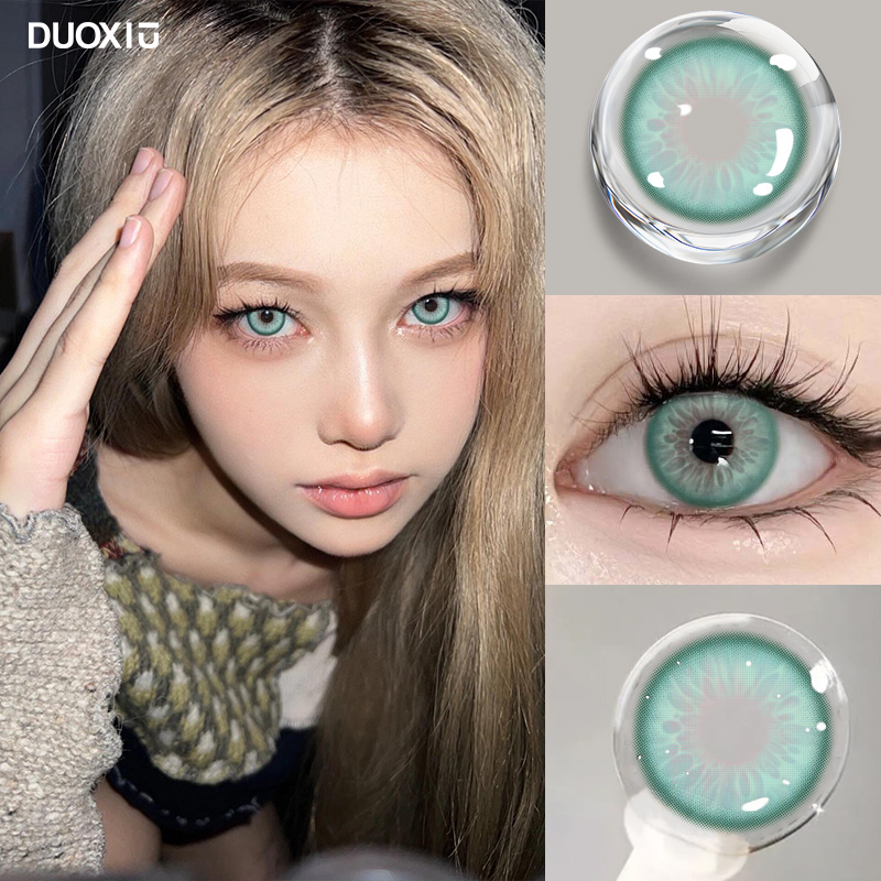 Duoxiu สีคอนแทคเลนส์สายตาสั้นขนาดใหญ่เส้นผ่าศูนย์กลาง 14.5 มม.Aatural iris 1 ปีใช้ 2 Par