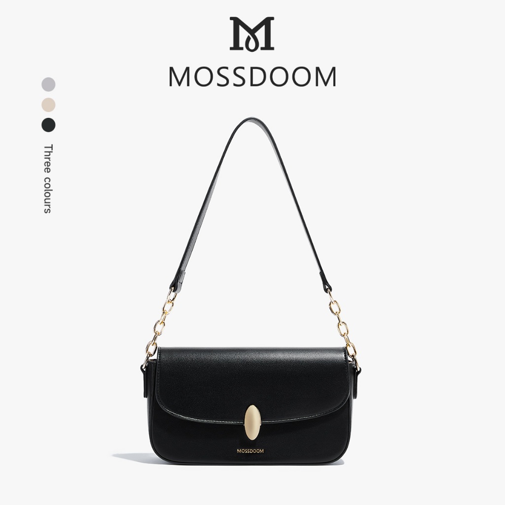 MOSSDOOM Umber Bag กระเป๋าสะพายไหล่ ดีเทลสายโซ่ หรูหราดูแพง สําหรับผู้หญิง