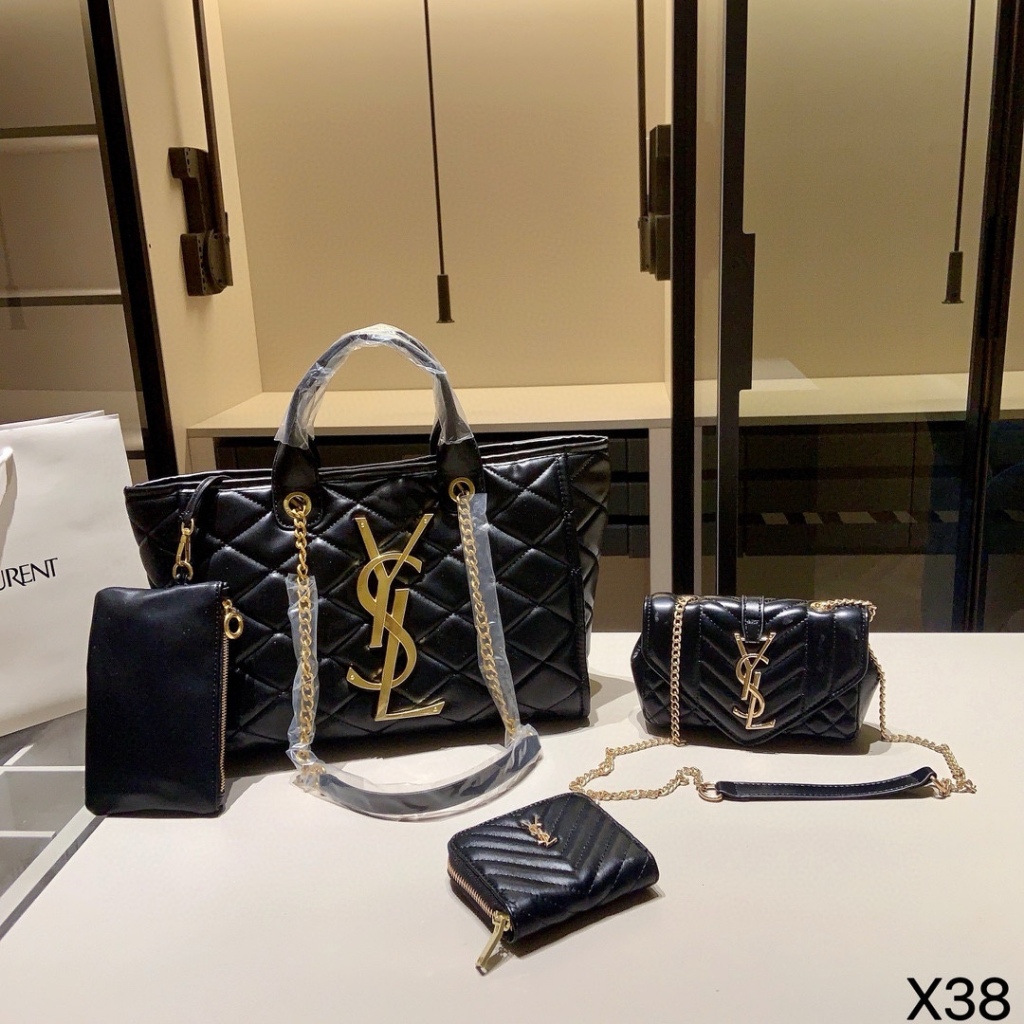 Ysl Handbag +YSL crossbody bag +กระเป๋า YSL ผ้าสี่ชิ้นใหม่ของ Saint Laurent รู้สึกดีมาก! สะพายหลังได