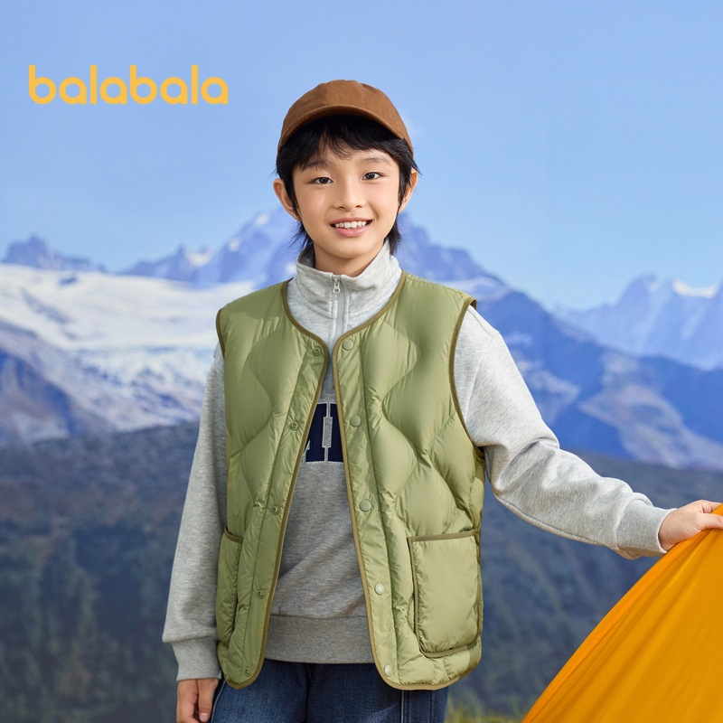 Balabala เสื้อกั๊กดาวน์สำหรับเด็ก น้ําหนักเบา ใส่สบาย กันหนาวได้ดี ฤดูใบไม้ร่วงฤดูหนาว