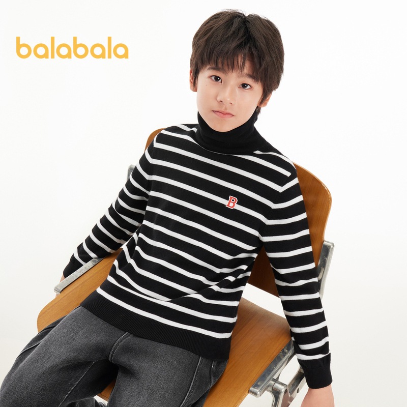 Balabala เสื้อกันหนาวแขนยาวสําหรับเด็กผู้ชายและเด็กผู้หญิง ฤดูใบไม้ร่วงฤดูหนาว 2024
