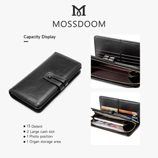 MOSSDOOM Dompet Wanita Serbaguna กระเป๋าสตางค์ใบยาว กระเป๋าสตางค์สุภาพสตรี
