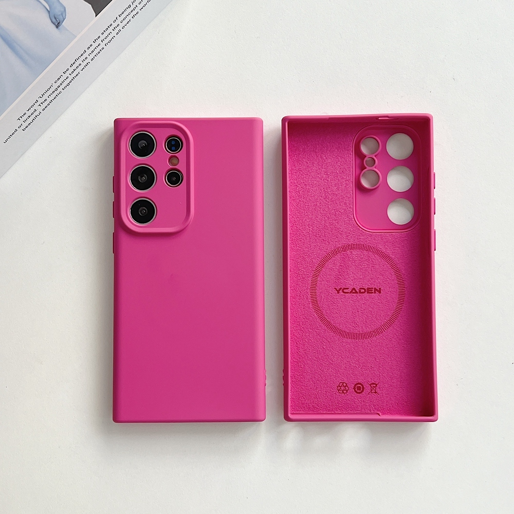 ชาร์จแม่เหล็กซิลิโคนเคสโทรศัพท์สําหรับ Samsung Galaxy S22 S23 S24 S25 Ultra Super Smooth Skin Soft Cover