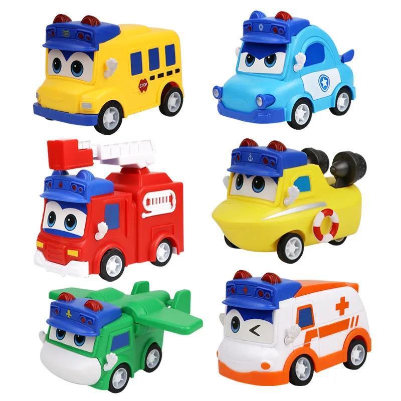 ชุด 6 ชิ้นเด็ก Mini Goethe Variety School Bus รถของเล่น/ไดรฟ์เฉื่อย