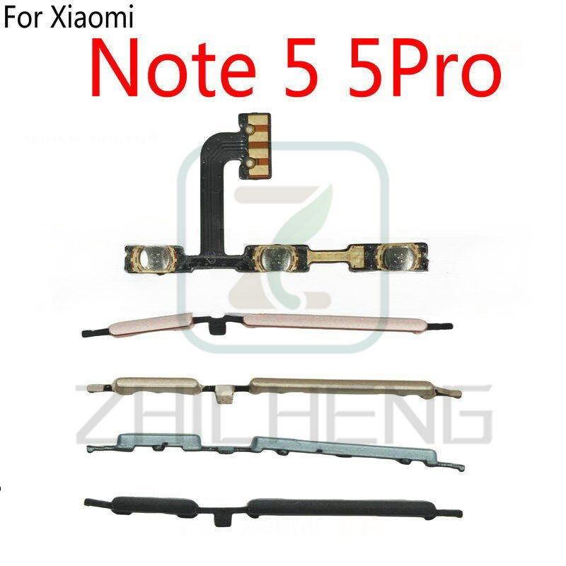 เปลี่ยนสายเคเบิล Flex ปุ่มด้านข้างระดับเสียงเปิดปิดสําหรับ Xiaomi Redmi Note 5 / Note 5 Pro