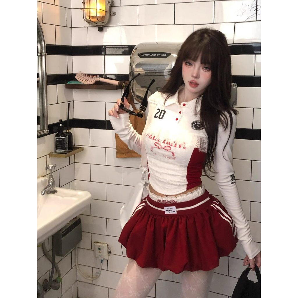 ชุดเสื้อโปโลลูกไม้ผู้หญิงอินเทรนด์สําหรับลุคเก๋