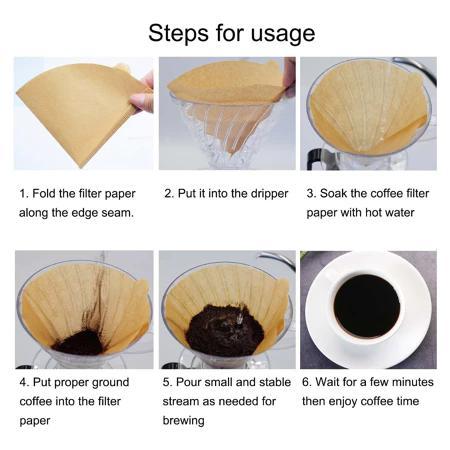 CF WISDOM V60 กระดาษกรองกาแฟ, 01 / 02 ขนาด, 40 ชิ้น, ธรรมชาติ, เข้ากันได้ V60, กระดาษทําญี่ปุ่น