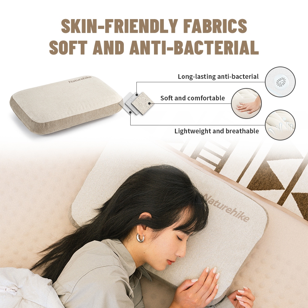 Naturehike หมอนเมมโมรี่ ผ้าฝ้าย ทรงสี่เหลี่ยม กันลื่น ใส่สบาย สําหรับตั้งแคมป์กลางแจ้ง