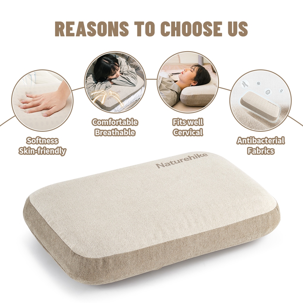 Naturehike หมอนเมมโมรี่ ผ้าฝ้าย ทรงสี่เหลี่ยม กันลื่น ใส่สบาย สําหรับตั้งแคมป์กลางแจ้ง