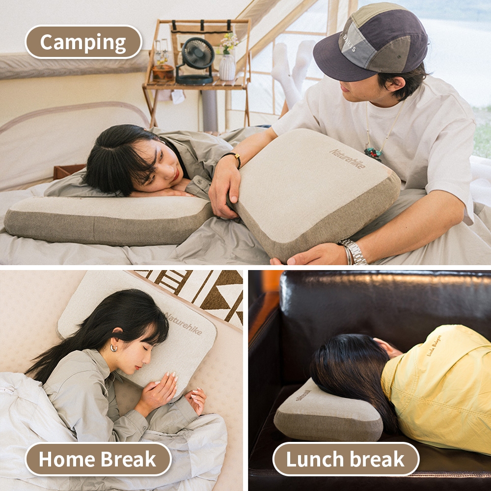 Naturehike หมอนเมมโมรี่ ผ้าฝ้าย ทรงสี่เหลี่ยม กันลื่น ใส่สบาย สําหรับตั้งแคมป์กลางแจ้ง