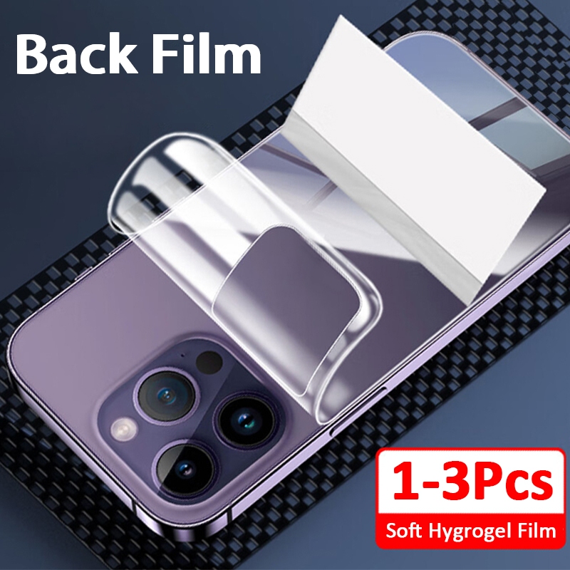 3pcs ฟิล์มด้านหลังสําหรับ iPhone 17Pro/16/15/14/13/12/11Pro Max/X/XS/XR ฟิล์มไฮโดรเจลแบบนุ่มคลุมทั้งหมดปกป้องหน้าจอสําหรับ iPhone16pro