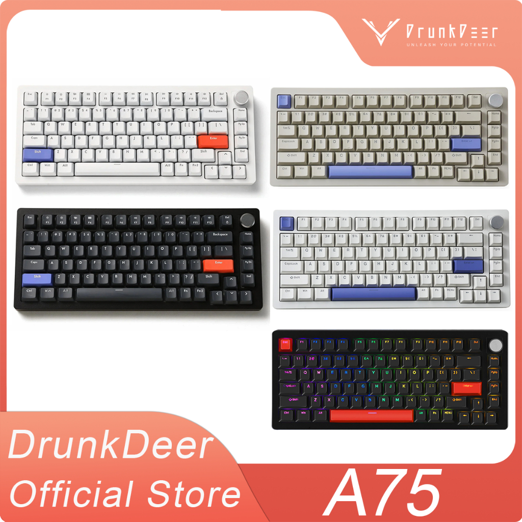 DrunkDeer A75 Rapid Trigger Mechanical Keyboard, คีย์บอร์ดเกม TKL, คีย์บอร์ดสวิตช์แม่เหล็ก Hyper Fas