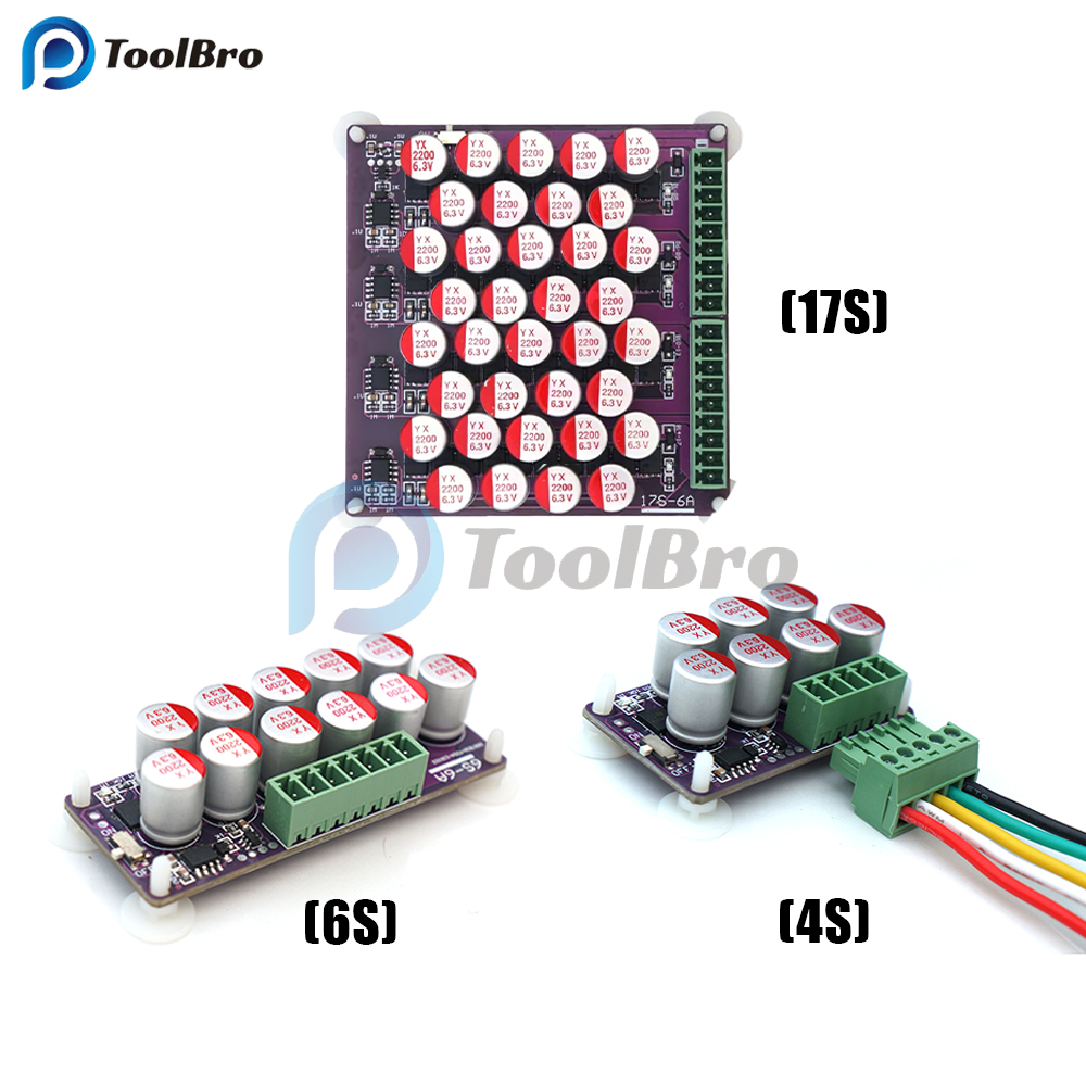 ตัวเก็บประจุแบตเตอรี่ลิเธียม 1.2A 3A 6A Balance Li-ion LiFePo4 LTO BMS 4S 6S 17S