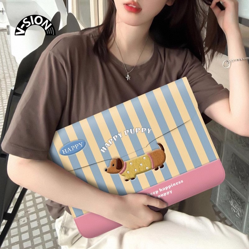 กระเป๋าน่ารักสำหรับแล็ปท็อปสุนัข พอดีกับHuawei Matebook 14", Lenovo Xiaoxin Pro16, Apple MacBook 15.6" มีพื้นที่สำหรับแล็ปท็อปขนาด 12 นิ้ว