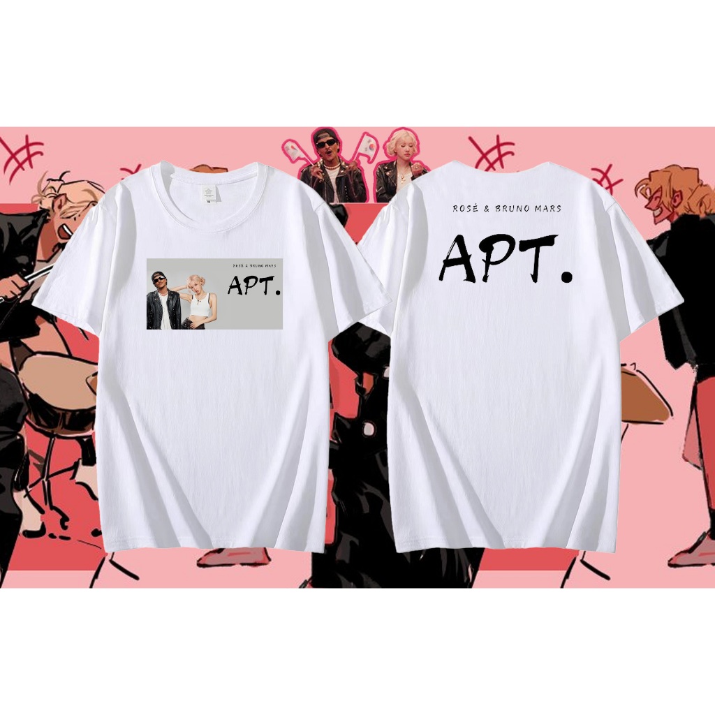 ROSÉ และ Bruno Mars Collaboration เพลงใหม่ 《APT》 พิมพ์ลายผ้าฝ้าย 100% นุ่มสบายไม่ยับง่าย ไซส์ S-5XL#