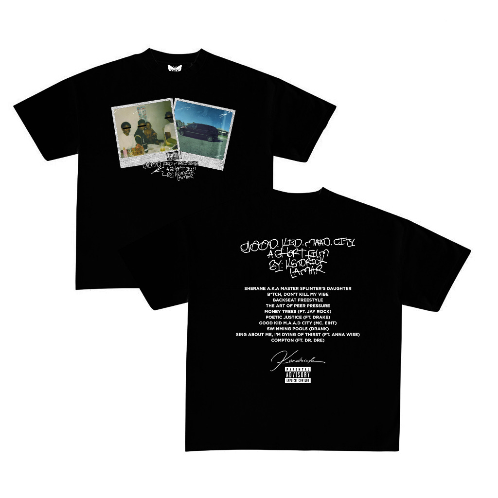 Kendrick Lamar Family Guy Good Kid Madd City เสื้อยืดชั้นนําใหม่รูปแบบศิลปะผ้าฝ้ายแท้แฟชั่นสตรีทคอกล